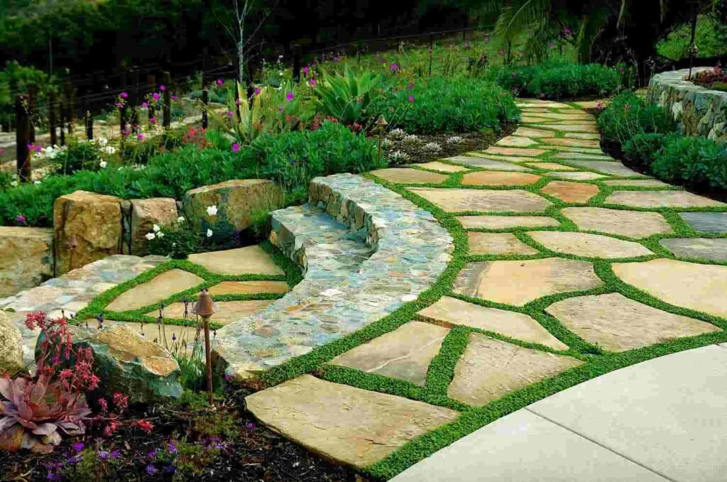 What is the process for installing a stone pathway?