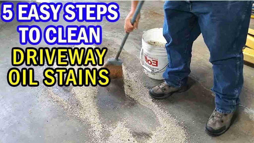 What is the best way to remove oil stains from a driveway?