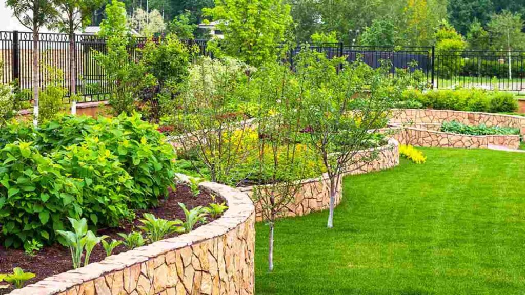 How can I create a low-maintenance landscape in Liberty Township?